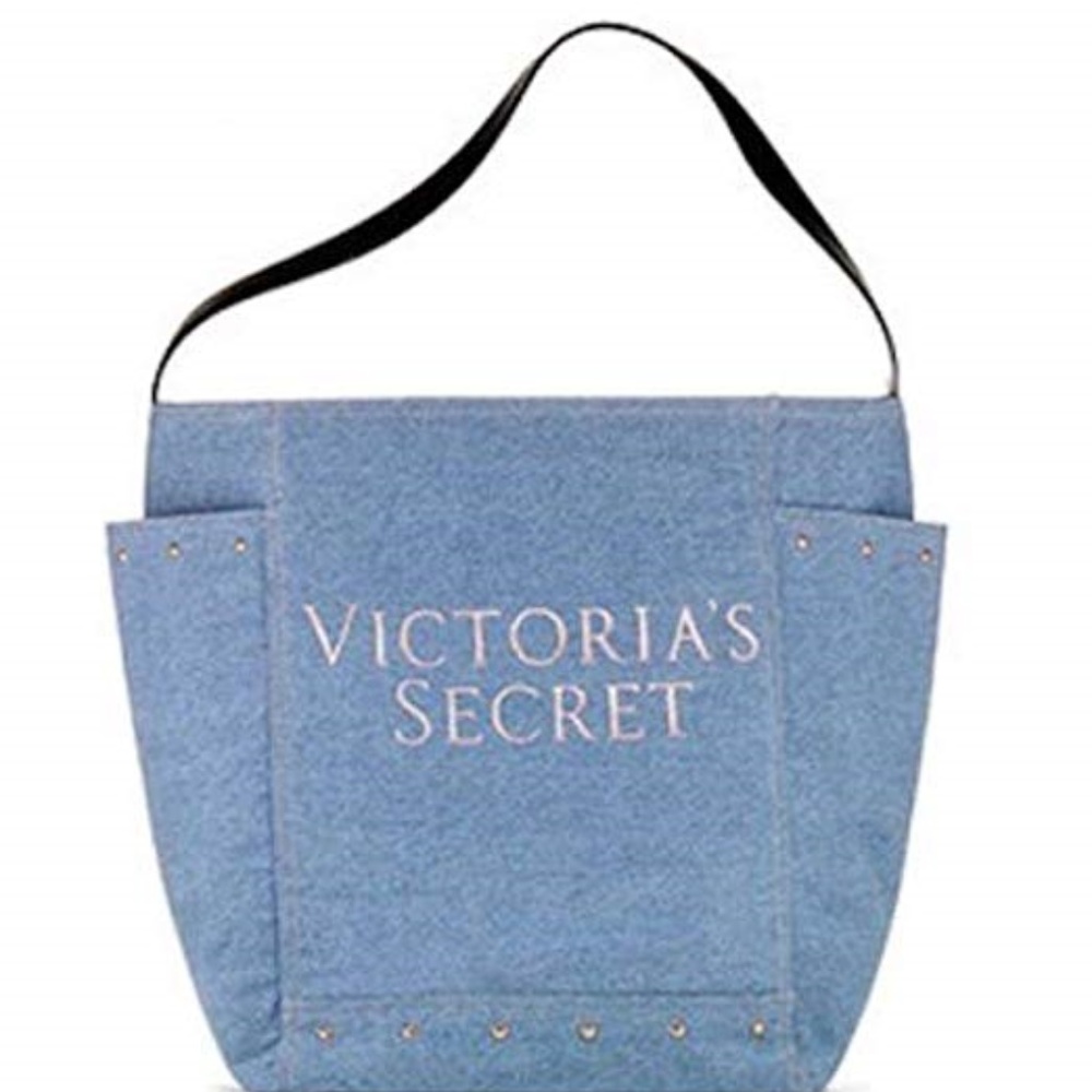 VICTORIA'S SECRET DENIM STUDDED TOTE